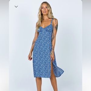 GEORGIA MIDI DRESS NAVY - Princess Polly